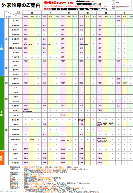 外来診療のご案内