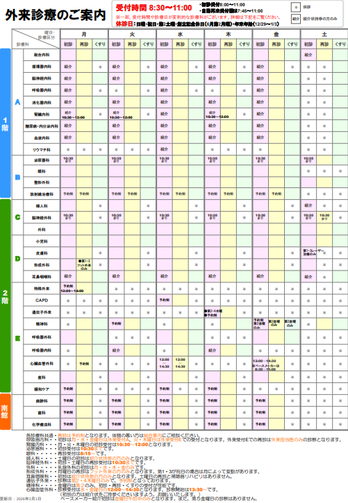 外来診療のご案内