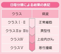 日母分類による結果の表記